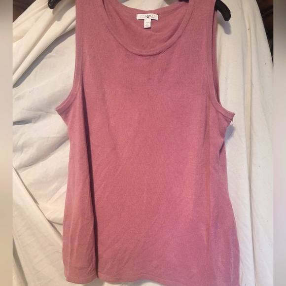 Roz & Ali Sweaters - Roz & Ali Pink Sweater Vest - 1X